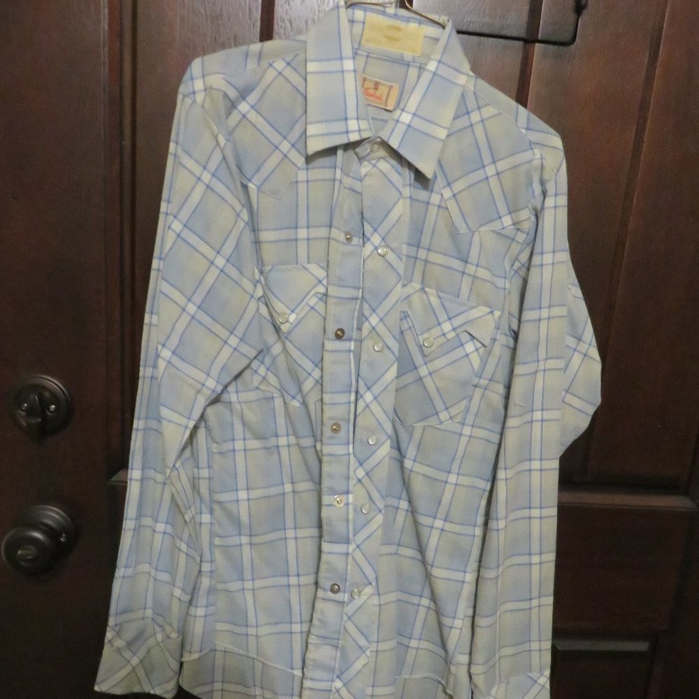 VINTAGE TANBARK PEARL SNAP WESTERN COWBOY SHIRT SIZE 18